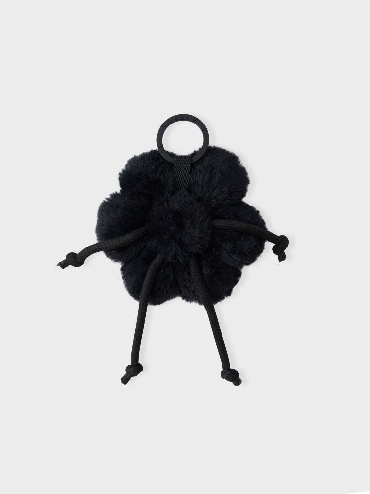 COLLER もふもふぬいぐるみキーリング ブラック