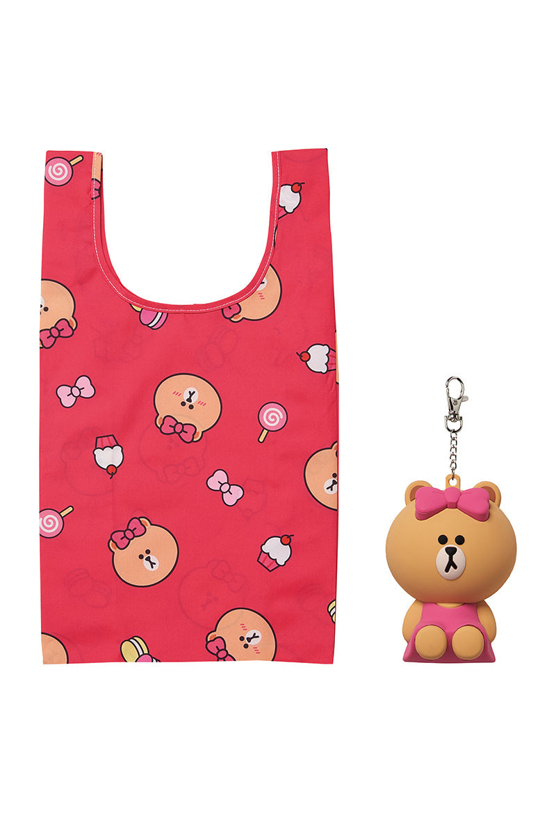 ラバーケース付エコバッグ(ソリッド) チョコ