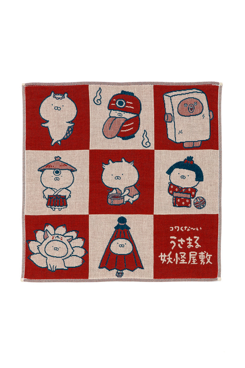 ウォッシュタオル 市松模様(妖怪屋敷) うさまる