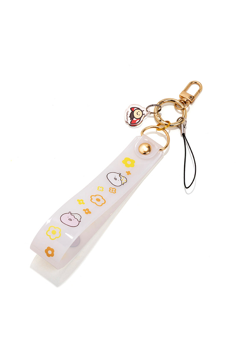 クリアハンドストラップ お花(うさまるトラベル) うさまる