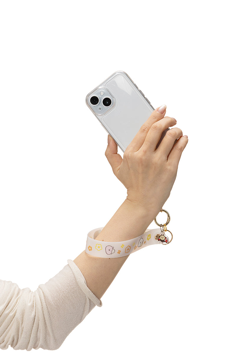 クリアハンドストラップ お花(うさまるトラベル) うさまる