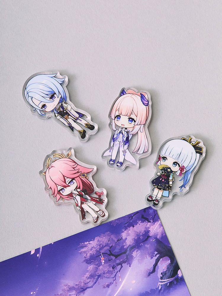原神×LINE FRIENDS 稲妻 ちびキャラ アクリルマグネット4個セット