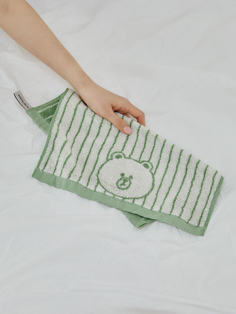 LINE FRIENDS | SONGWOL ベーシックハンドタオル3枚セット ブラウン