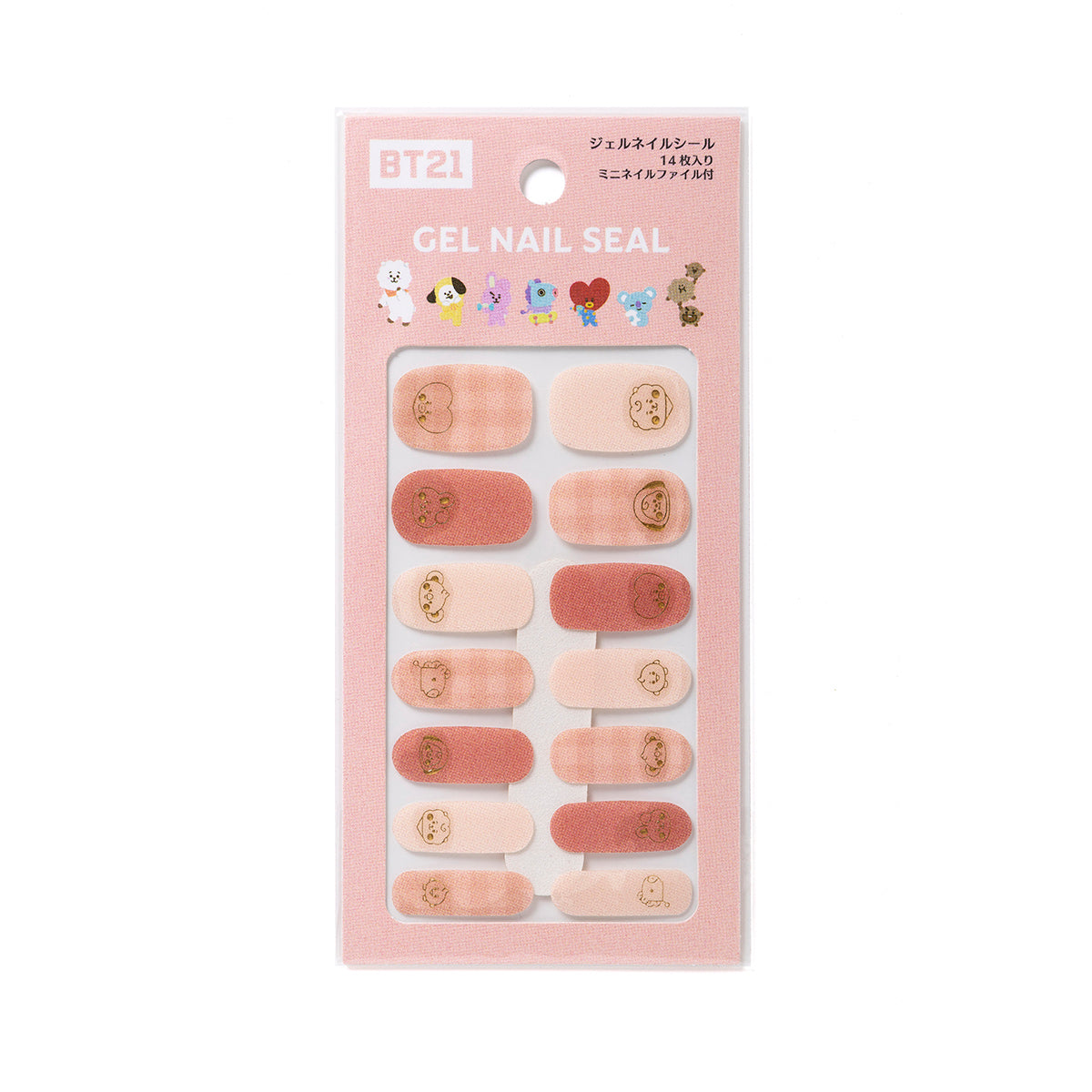 ベビー ジェルネイルシール(ピンクチェック) BT21