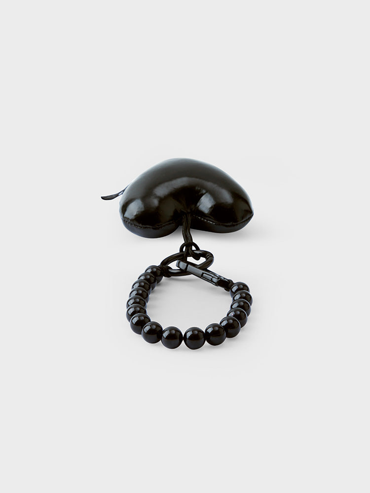 COLLER PADDED ハート型キーリング ブラック