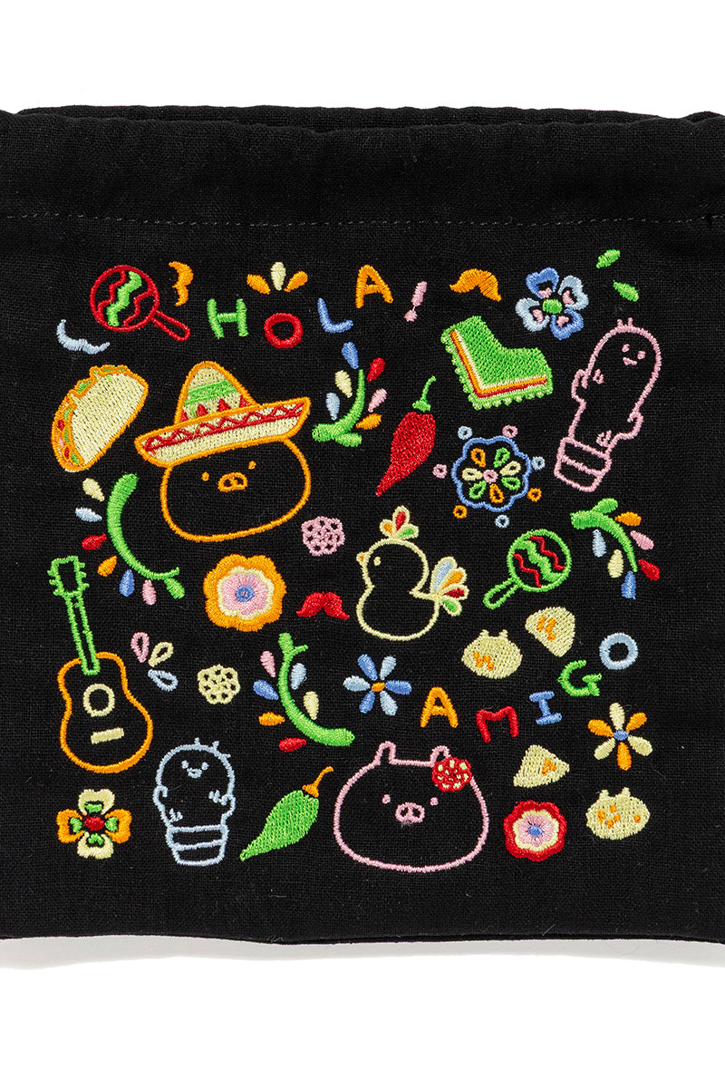 刺繍巾着(メキシカン) うさまる