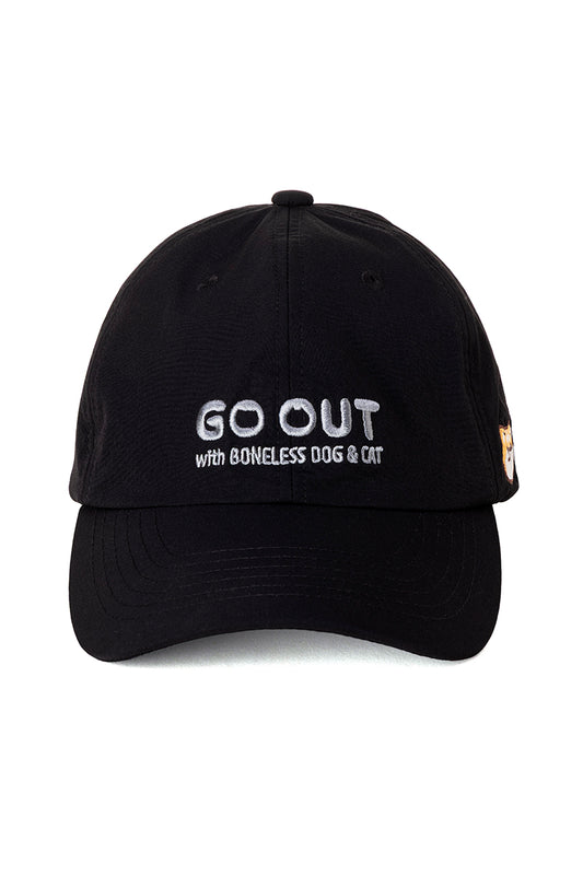 UVカット刺繍キャップ(GO OUT) ボンレス犬とボンレス猫