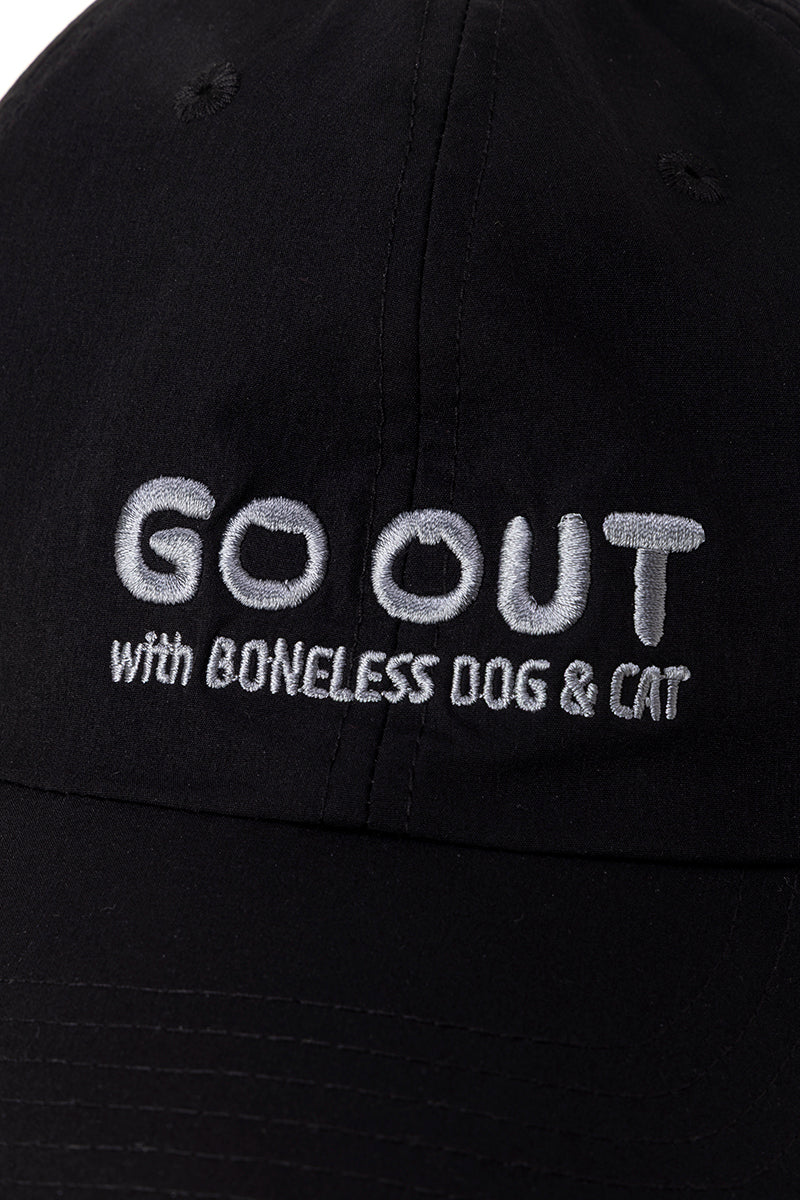 UVカット刺繍キャップ(GO OUT) ボンレス犬とボンレス猫