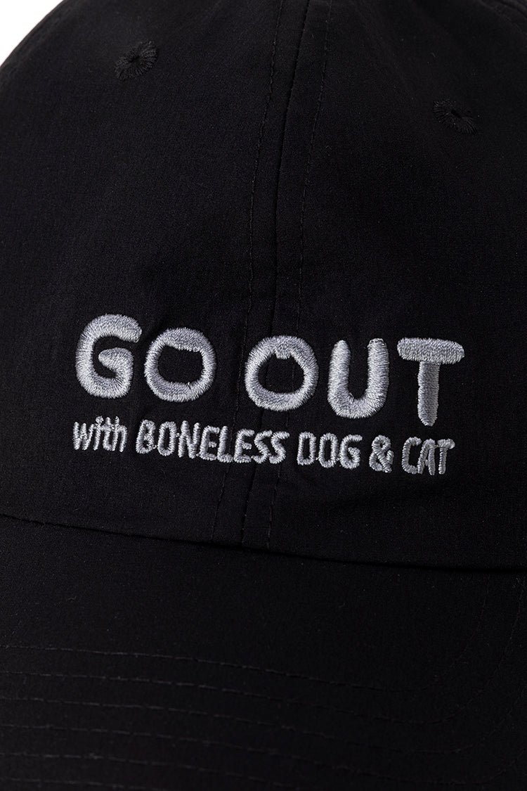 UVカット刺繍キャップ(GO OUT) ボンレス犬とボンレス猫