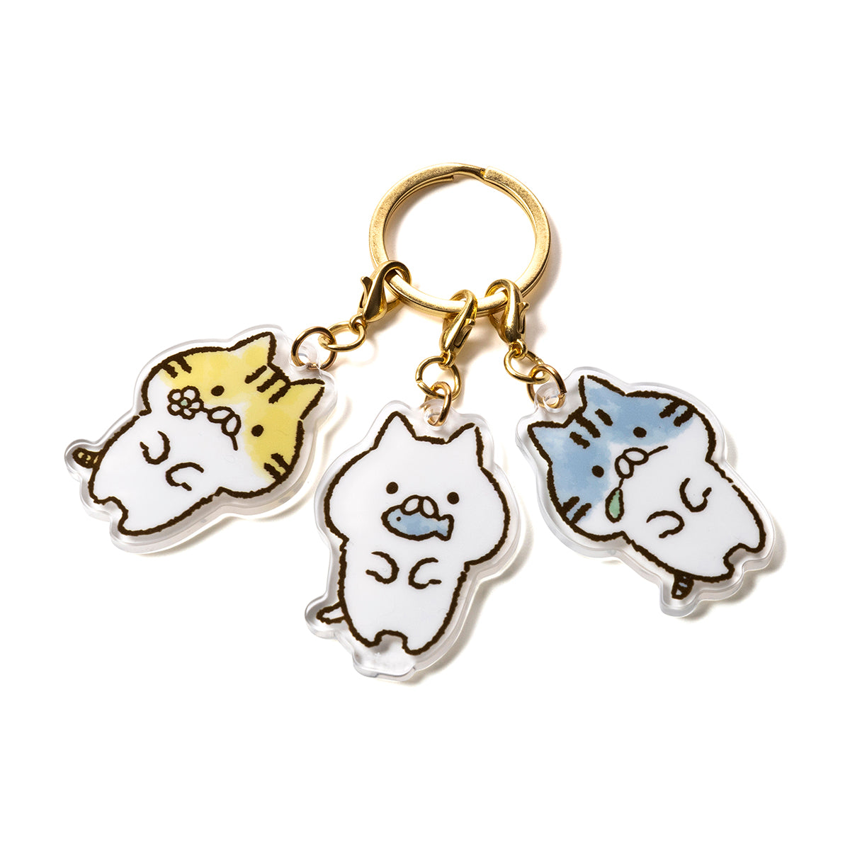 3連アクリルキーチェーン(ねこのしゅうかいじょ) ねこぺん日和