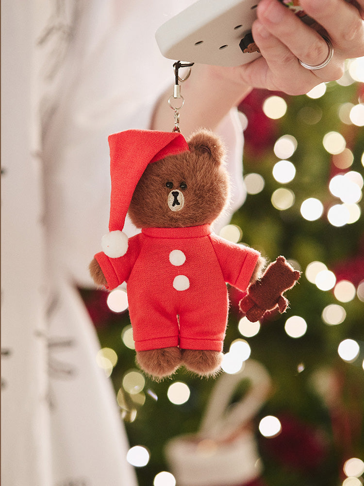 パジャマきぐるみキーリング RED(HUG BROWN) ブラウン