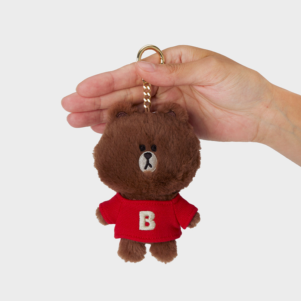 ベーシックTシャツぬいぐるみバッグチャーム ブラウン