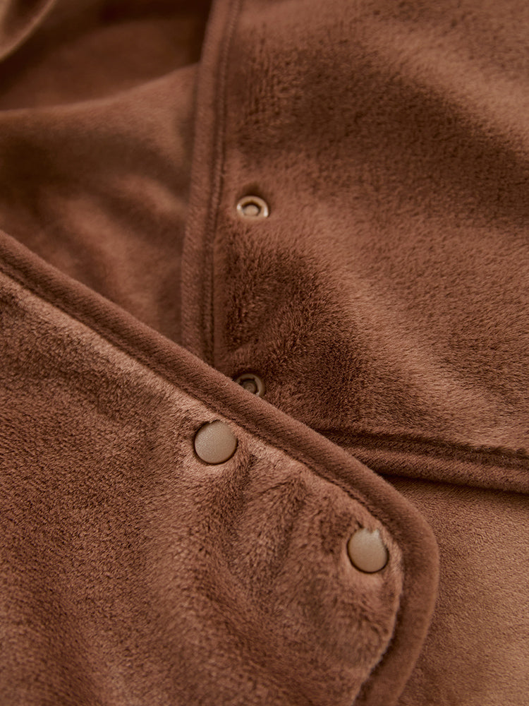 フード付きブランケット(HUG BROWN4) ブラウン