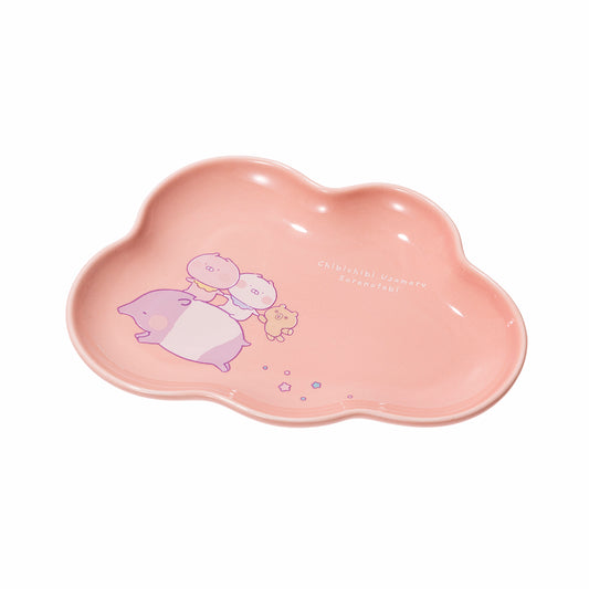 雲型プレート ピンク(ちびちびうさまる そらのたび) ちびちびうさまる