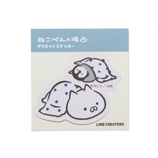 ステッカー てぬぐい(ねこぺんの湯) ねこぺん日和