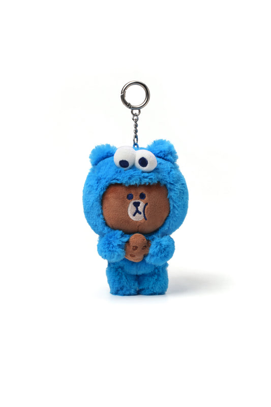 LINE FRIENDS X SESAME STREET ぬいぐるみキーリング ブラウン