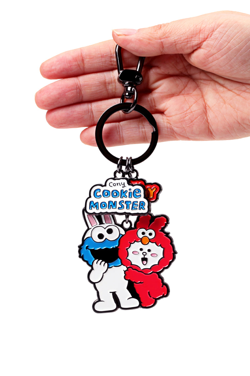 LINE FRIENDS X SESAME STREET メタルキーリング コニー/クッキーモンスター