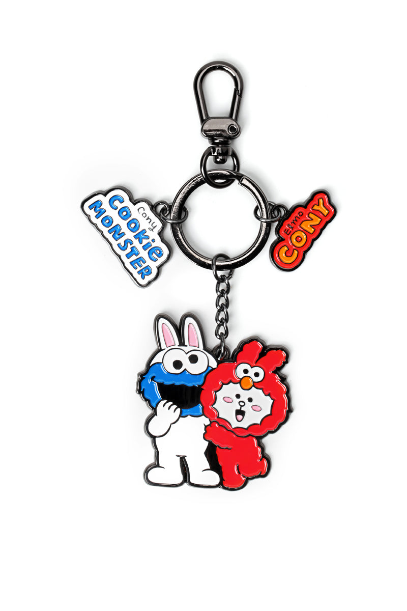 LINE FRIENDS X SESAME STREET メタルキーリング コニー/クッキーモンスター