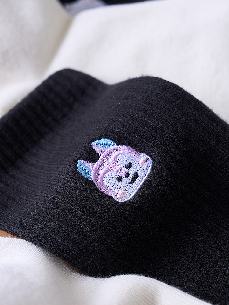 ベーシック デイリー刺繍ソックス MANG