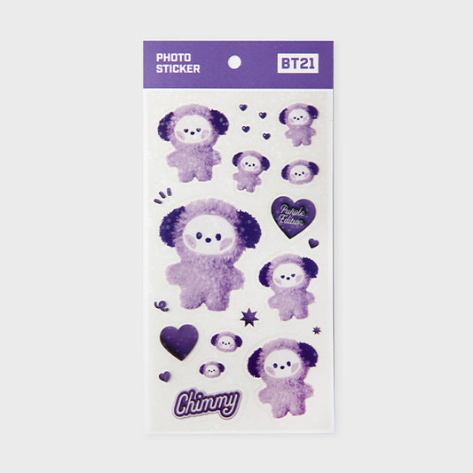 BT21 minini フォトステッカー(パープル)  CHIMMY