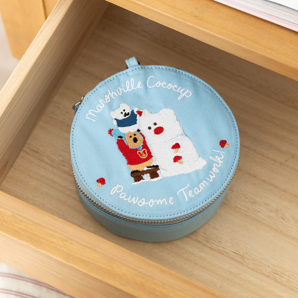 DINOTAENG 丸型ポーチ 雪だるま (COCOCUP)