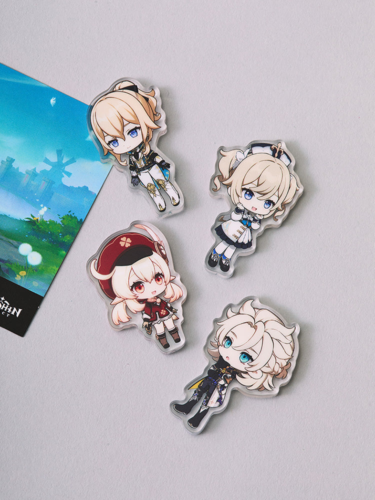 原神×LINE FRIENDS モンド ちびキャラ アクリルマグネット4個セット