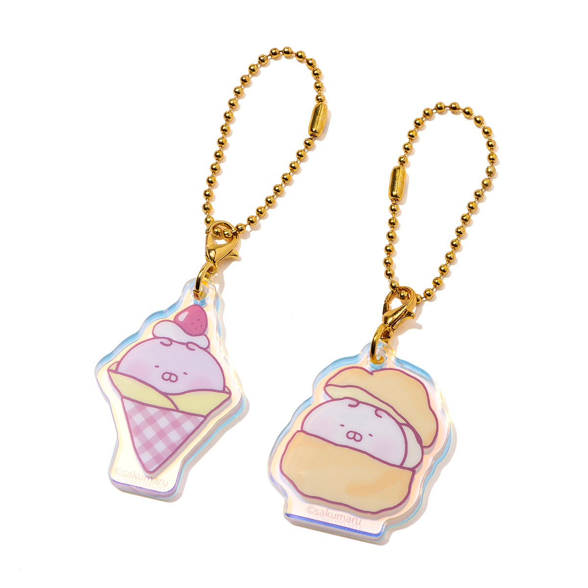 アクリルペアチャームキー シュークレープ(おかしのおうち) ちびちびうさまる