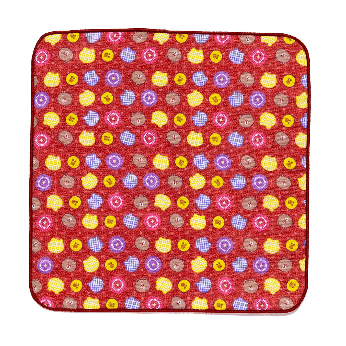 25cm角合わせタオルハンカチ(赤) LINE FRIENDS