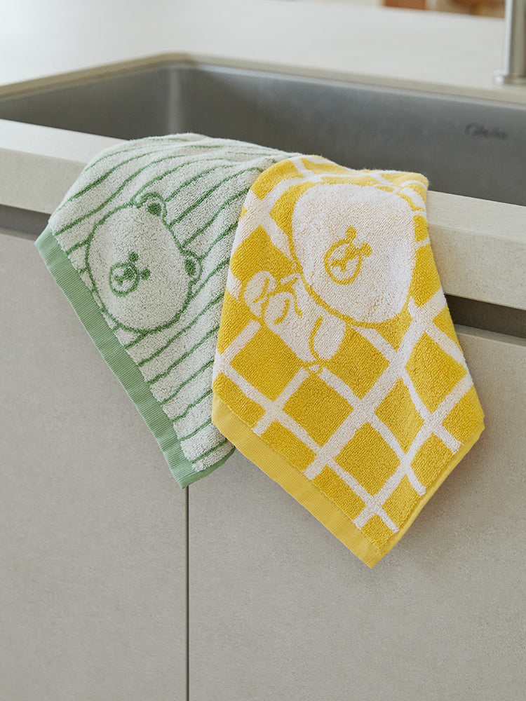 LINE FRIENDS | SONGWOL ベーシックハンドタオル2枚セット(YL/GR) ブラウン