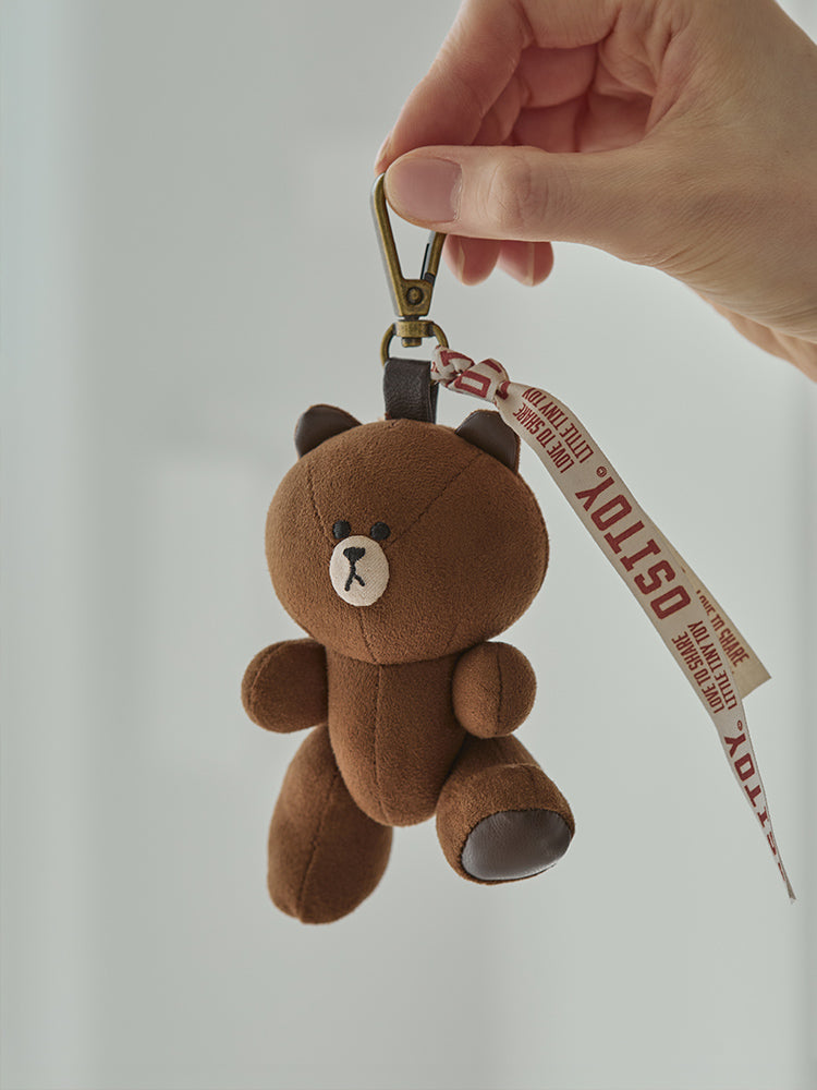 ぬいぐるみキーリング(OSITOY) ブラウン