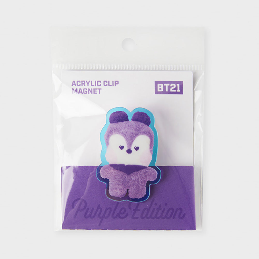 BT21 minini アクリルクリップ マグネット(パープル) MANG