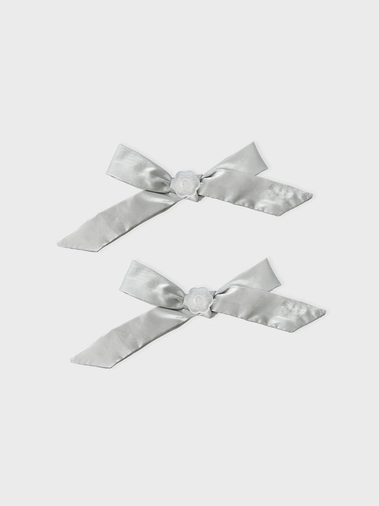 COLLER PADDED リボン スティコン パールグレー