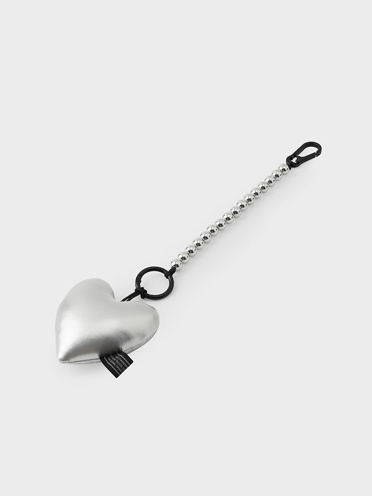 COLLER PADDED ハート型キーリング シルバー