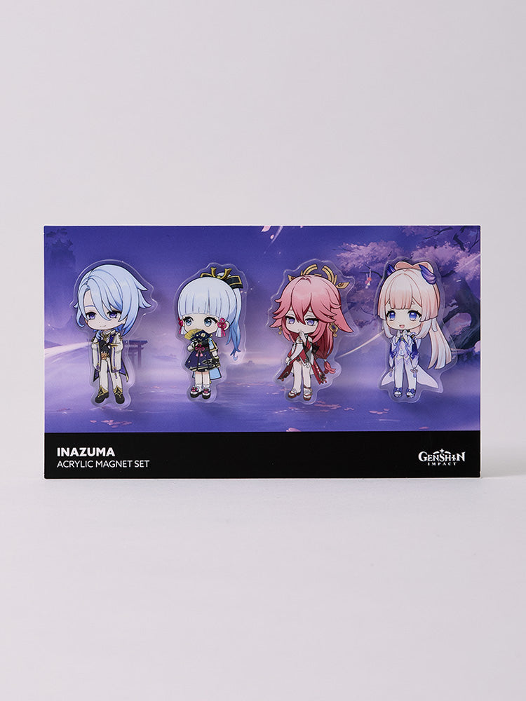 原神×LINE FRIENDS 稲妻 ちびキャラ アクリルマグネット4個セット