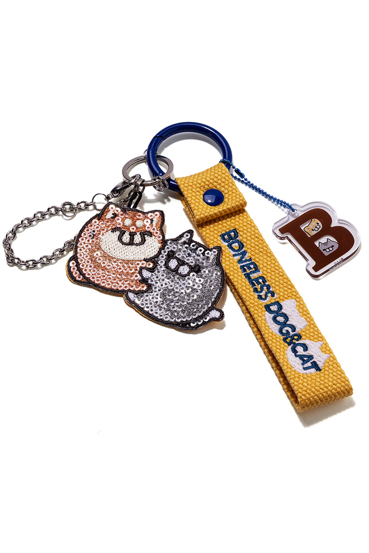 刺繍タグキーホルダー ボンレス犬とボンレス猫