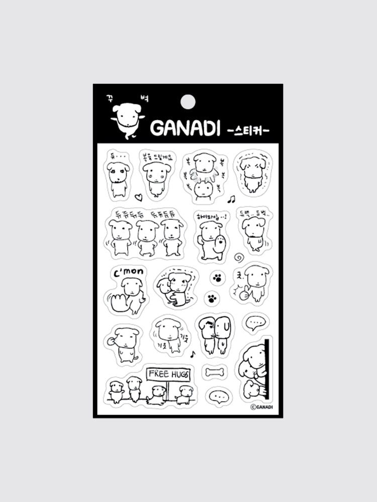 【期間限定販売】ベーシックステッカー(ホワイト) GANADI