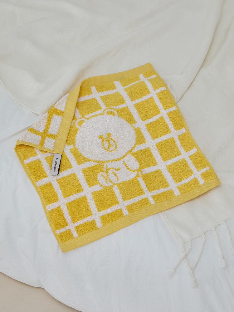 LINE FRIENDS | SONGWOL ベーシックハンドタオル(YL) ブラウン