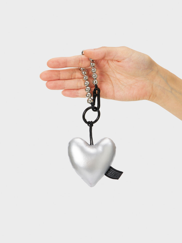 COLLER PADDED ハート型キーリング シルバー