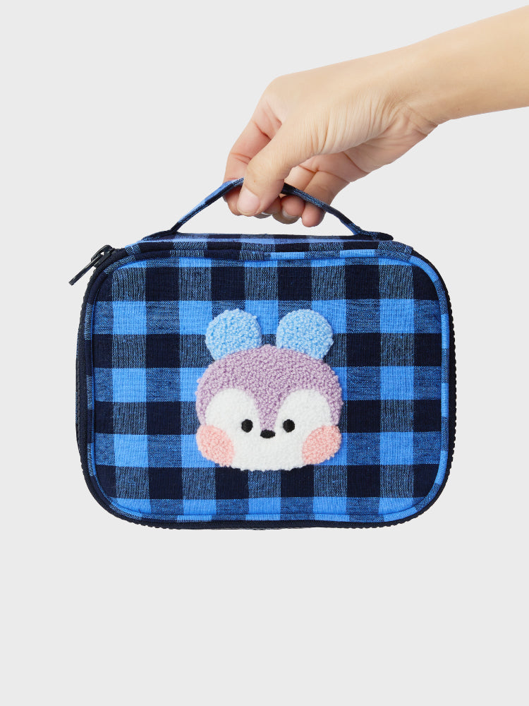 minini ベーシック チェックポーチ MANG