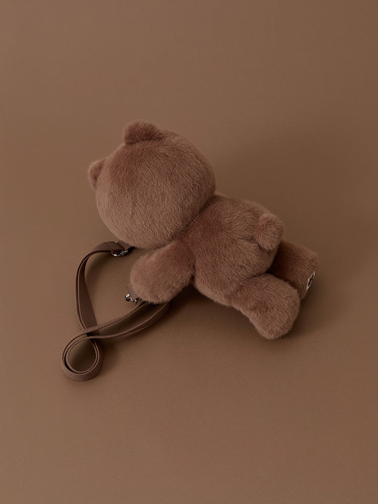 ぬいぐるみクロスバッグ(HUG BROWN) ブラウン