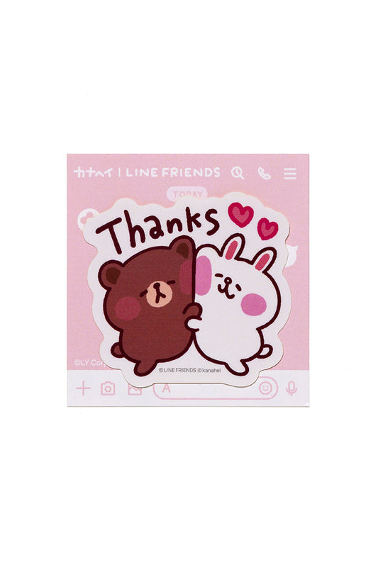 「BROWN バースデー記念」LINE FRIENDS | カナヘイ ステッカー Thanks