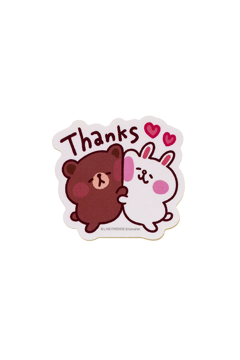 「BROWN バースデー記念」LINE FRIENDS | カナヘイ ステッカー Thanks