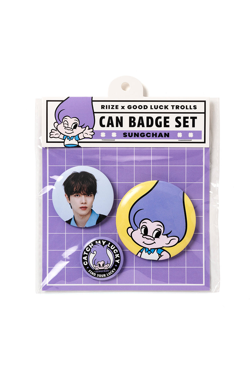 [RIIZE X Good Luck Trolls] CAN BADGE SET (SUNGCHAN)