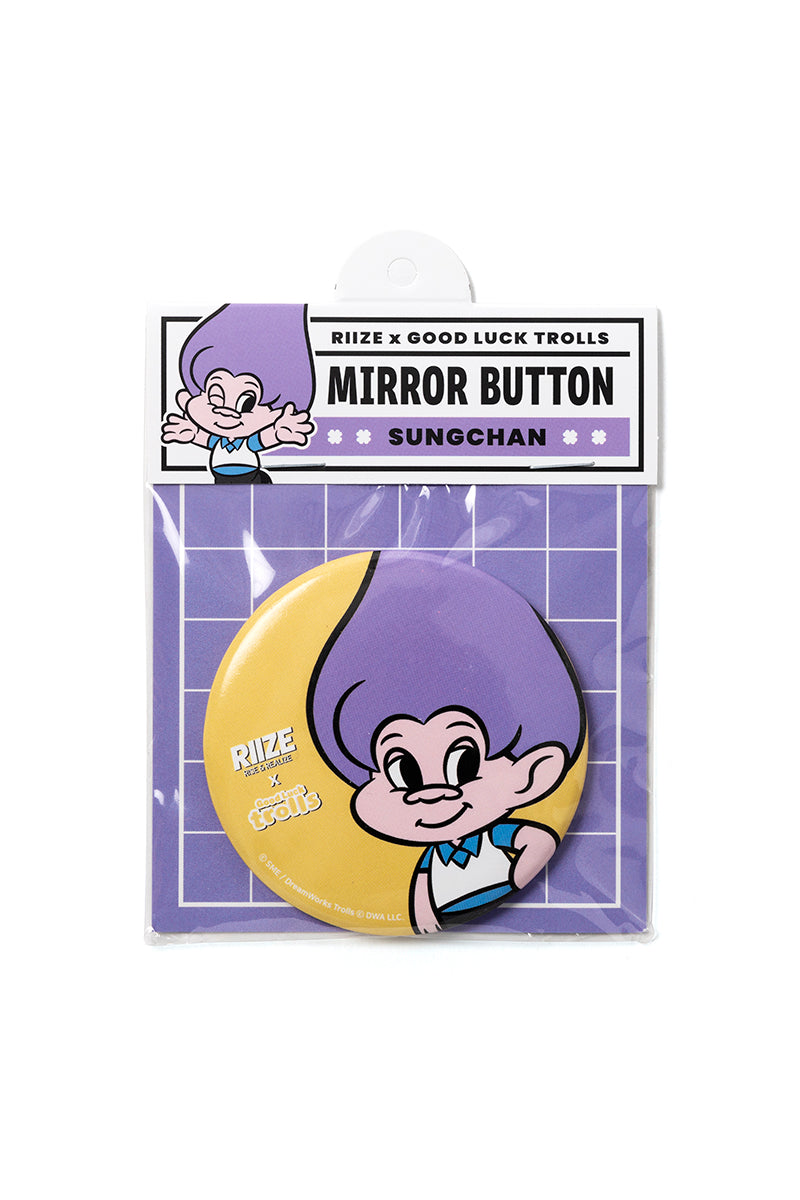 [RIIZE X Good Luck Trolls] MIRROR BUTTON (SUNGCHAN)