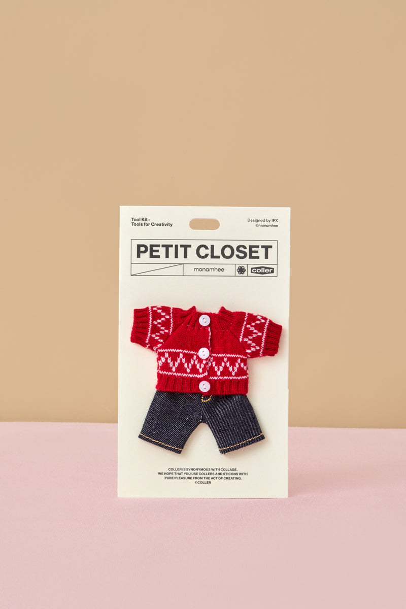 MNH COLLER プチクローゼット レッドニット