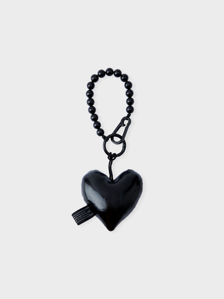 COLLER PADDED ハート型キーリング ブラック