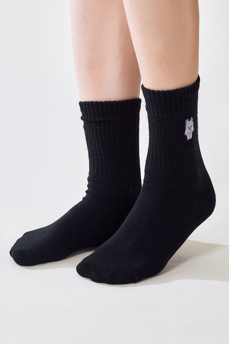 ベーシックデイリー刺繍ソックス MANG