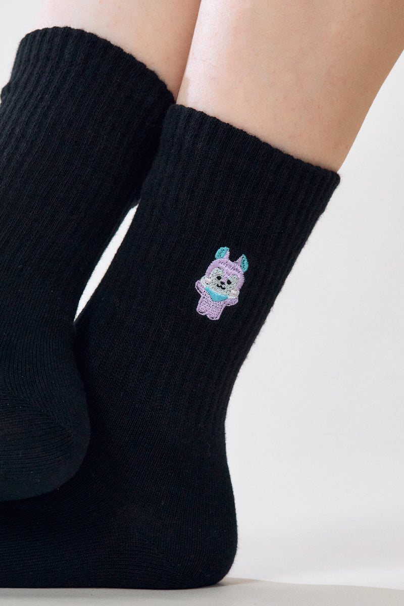 ベーシックデイリー刺繍ソックス MANG