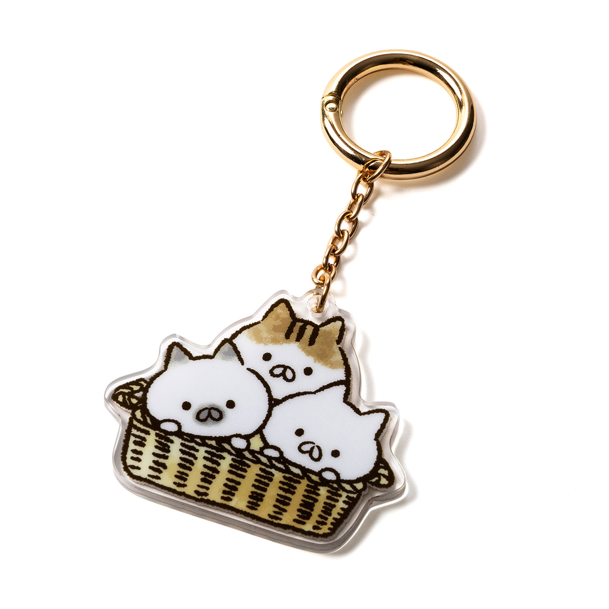 アクリルキーチェーン かご(ねこのしゅうかいじょ) ねこぺん日和