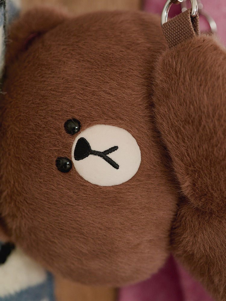 ぬいぐるみクロスバッグ(HUG BROWN) ブラウン